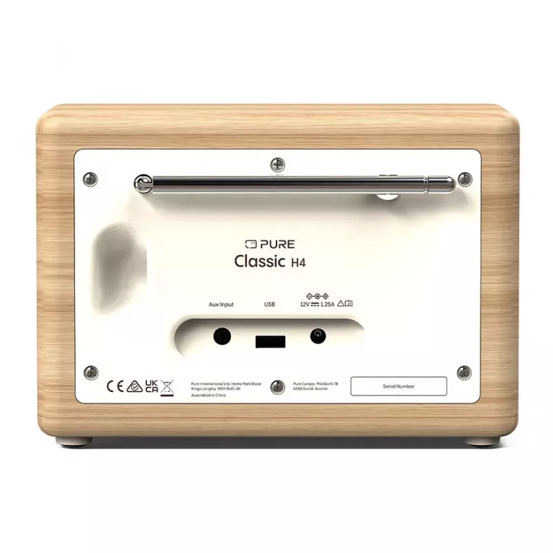Pure Classic H4 DAB/DAB+/FM radijo imtuvas su Bluetooth, Cotton White/Oak