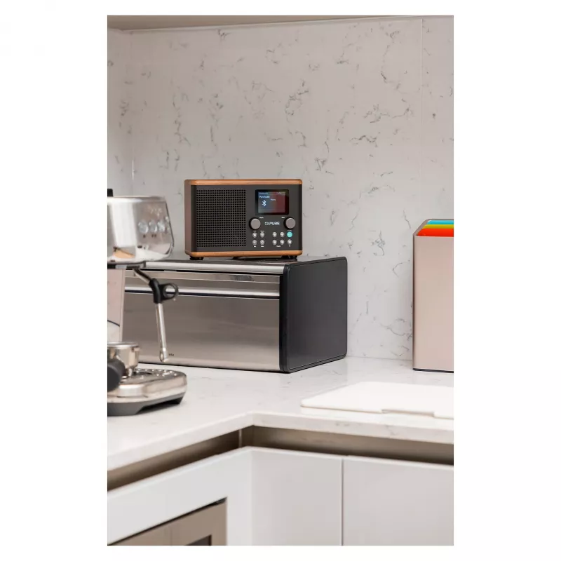 Pure Classic H4 DAB+ FM radijas su Bluetooth 5.3, Coffee Black/Walnut, 10W