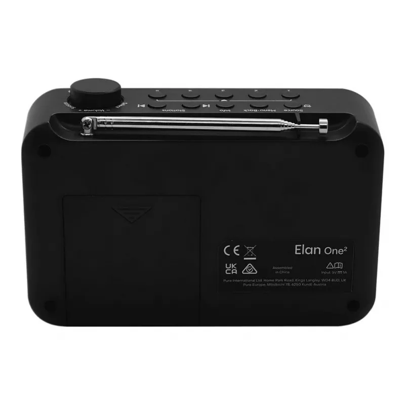 Pure Elan One2 Black – DAB/DAB+ radijas su FM imtuvu ir žadintuvu