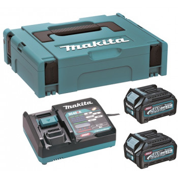 Makita 191J81-6 XGT 40 V max akumuliatorių rinkinys, 2 × BL4025 2,5 Ah, DC40RA, MAKPAC