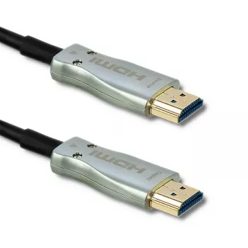 Qoltec 50472 High-Speed HDMI kabelis su Ethernet 20m 4K@60Hz 18Gbps auksuoti jungtys juodos ir sidabrinės spalvos