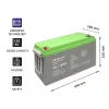 Qoltec Deep Cycle Gel akumuliatorius 12V 150Ah 44,5kg