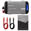 Qoltec grynosios sinusoidės inverteris 12V į 230V 1000W/2000W su LCD, USB, USB-C, suderinamas su LiFePO4/GEL/AGM