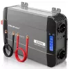 Qoltec grynosios sinusoidės inverteris 12V į 230V 1500W/3000W su LCD, USB, USB-C, skirta LiFePO4, GEL, AGM