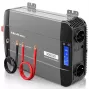 Qoltec grynosios sinusoidės inverteris 12V į 230V 1500W/3000W su LCD, USB, USB-C, skirta LiFePO4, GEL, AGM