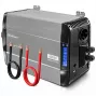 Qoltec grynos sinusoidės inverteris 12V į 230V 3000W/6000W su LCD, USB, USB-C, suderinamas su LiFePO4/GEL/AGM