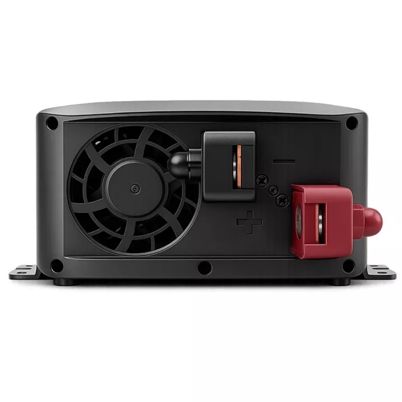 Qoltec grynosios sinusoidės keitiklis 12V į 230V 500W/1000W su LCD, USB, USB-C, suderinamas su LiFePo4/GEL/AGM
