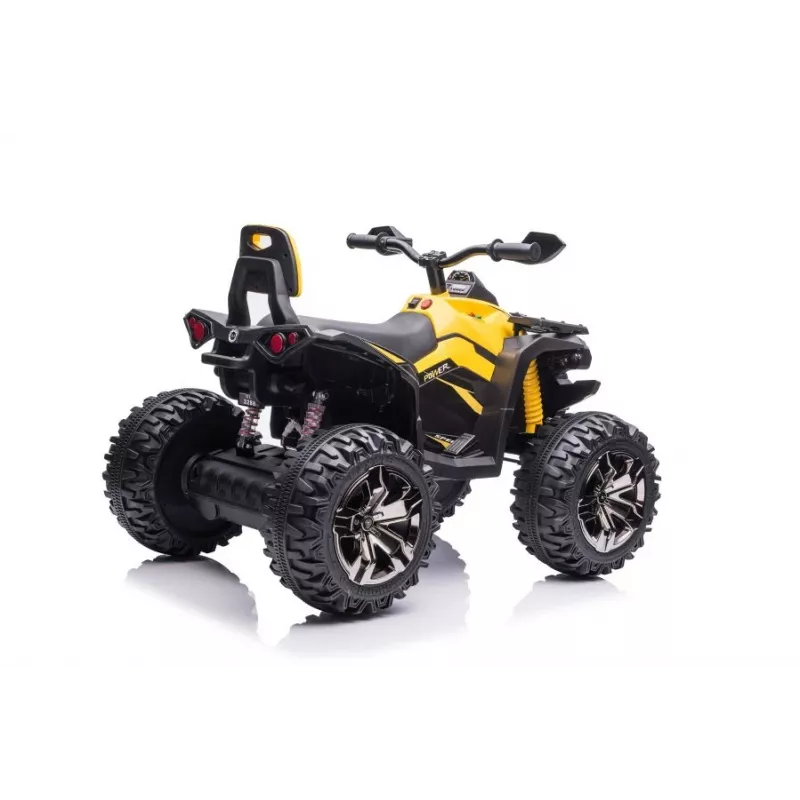 Quad QLS-3288 elektromobilis keturratis su atlošu, LED žibintais ir MP3, geltonas