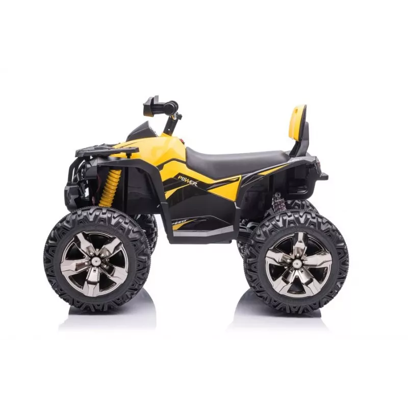 Quad QLS-3288 elektromobilis keturratis su atlošu, LED žibintais ir MP3, geltonas