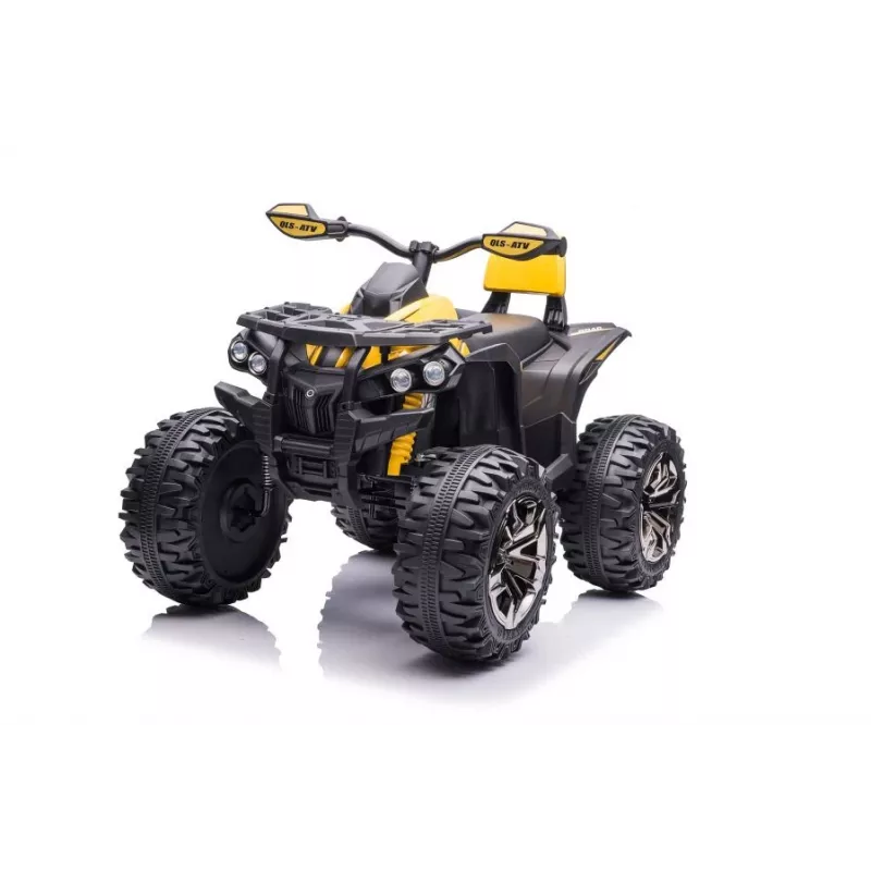 Quad QLS-3288 elektromobilis keturratis su atlošu, LED žibintais ir MP3, geltonas