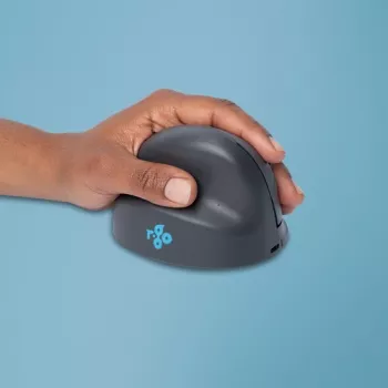 R-GO TOOLS R-Go HE Basic Medium belaidė ergonomiška vertikali pelė - 2.4 GHz optinė, 5 mygtukai, įkraunama, juoda