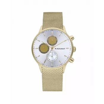 RADIANT Vyrų Kvarcinis Analoginis Laikrodis RA601703 41mm Nerūdijančio Plieno Korpusas Juodas Odinis Dirželis