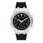 RADIANT RA651704 Vyriškas analoginis kvarcinis laikrodis – 44 mm nerūdijančio plieno, juodas ciferblatas, sidabrinė apyrankė