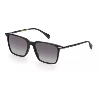 RAG&BONE RNB5028GS8075 Vyriški kvadratiniai akiniai nuo saulės, juodas acetato rėmelis, pilki gradientiniai lęšiai, 55 mm