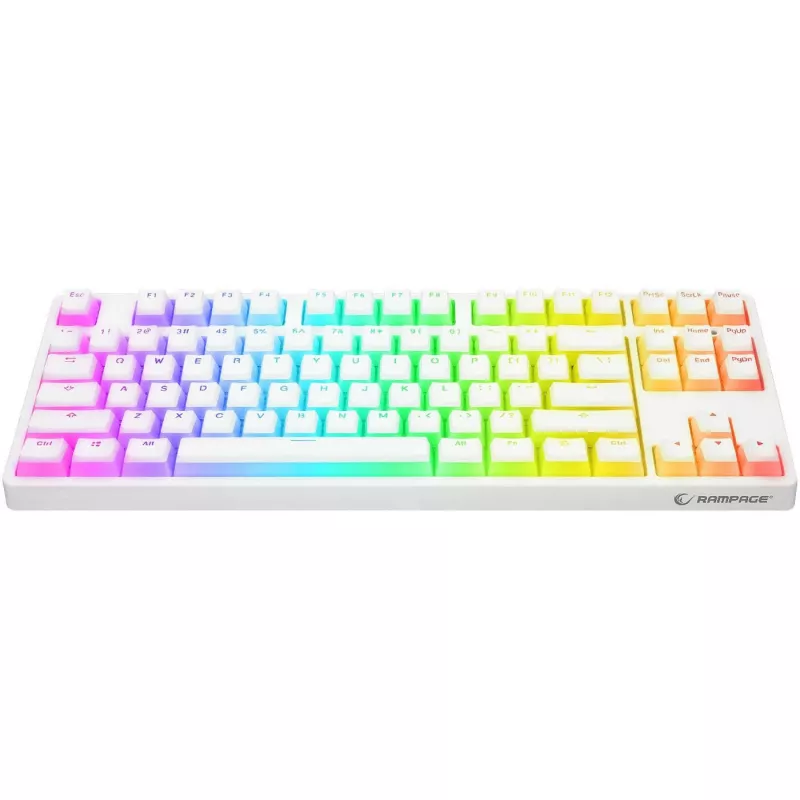 Rampage Ghost TKL mechaninė klaviatūra, Huano Red jungikliai, balta