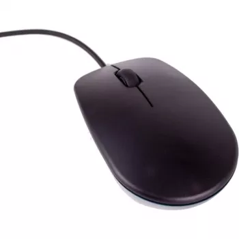 Raspberry Pi Official Mouse (juoda/pilka) - ambidekstrinė laidinė optinė USB pelė, 1000 DPI, 3 mygtukai, slinkimo ratukas, Plug & Play, skirta Raspberry Pi, PC, Mac