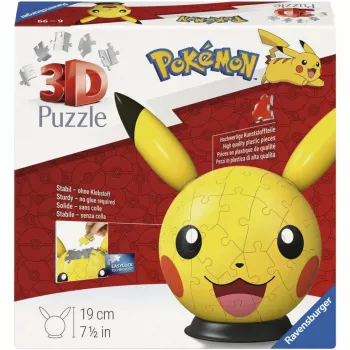 Ravensburger 3D Puzzleball Pokémon Pikachu with Ears - 54 dalys