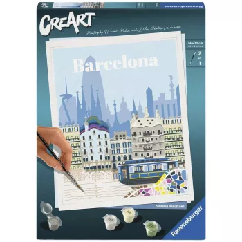RAVENSBURGER CreArt Piešimas pagal skaičius rinkinys – Spalvinga Barselona