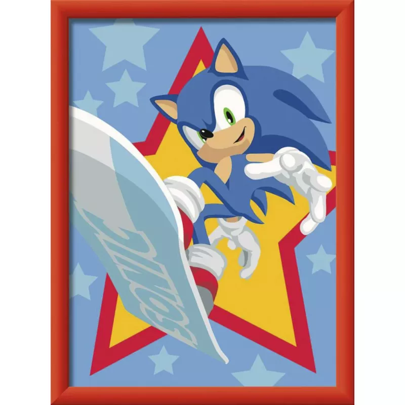 Ravensburger CreArt – Rasender Sonic Paveikslėlių Dažymas Pagal Skaičius Rinkinys