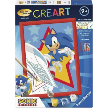Ravensburger CreArt – Rasender Sonic Paveikslėlių Dažymas Pagal Skaičius Rinkinys