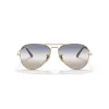 Ray-Ban Aviator Metal II RB3689 akiniai su auksiniu rėmeliu ir rudais gradientiniais lęšiais 62 mm