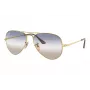 Ray-Ban Aviator Metal II RB3689 akiniai su auksiniu rėmeliu ir rudais gradientiniais lęšiais 62 mm