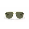 Ray-Ban Frank RB3683 Auksiniai Metaliniai Akiniai Nuo Saulės su Žaliais G-15 Stiklais 56mm Unisex
