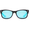 Ray-Ban Junior RJ9052S100S55 Akiniai - Blizgantis Juodas Rėmelis, Šviesiai Mėlyni Veidrodiniai Lęšiai, 48 mm