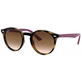 Ray-Ban Junior RJ9064S447041 Vaikiški Akiniai nuo Saulės, Skaidri Mėlyna Rėmelis, Pilki Gradientiniai Lęšiai, 44/19/130 mm
