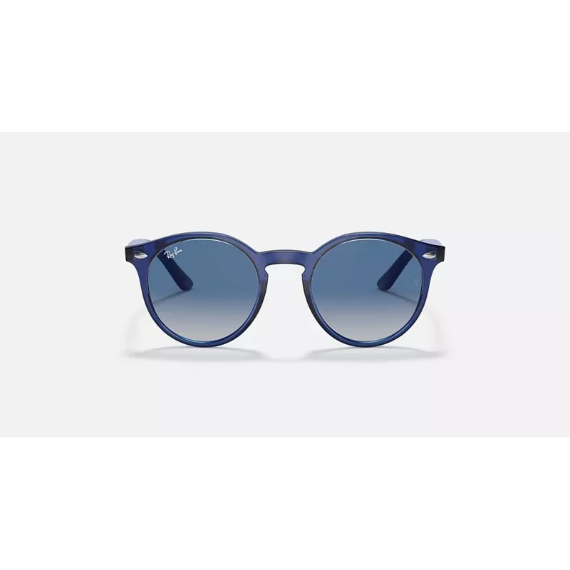 Ray-Ban Junior RJ9064S447062 Vaikiški Akiniai nuo Saulės, Skaidrus Mėlynas Rėmelis, Pilki Gradientiniai Stiklai, 44 mm