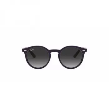 Ray-Ban Junior RJ9064S70218G Vaikiški Akiniai Nuo Saulės, Apvalūs, Skaidrus Rožinis Rėmelis, Pilki Gradientiniai Stiklai, 44 mm