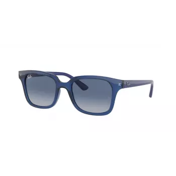 Ray-Ban Junior RJ9071S70624L Vaikiški Akiniai nuo Saulės Skaidrus Mėlynas Rėmelis Mėlyni Gradientiniai Tamsiai Mėlyni Lęšiai 48mm