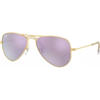 Vaikiški Ray-Ban Junior RJ95062494V5 akiniai nuo saulės – permatomas mėlynas rėmelis, mėlyni veidrodiniai lęšiai, 50 mm