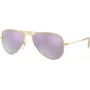 Vaikiški Ray-Ban Junior RJ95062494V5 akiniai nuo saulės – permatomas mėlynas rėmelis, mėlyni veidrodiniai lęšiai, 50 mm