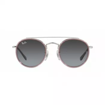 Ray-Ban Junior RJ9647S2908G4 Vaikiški Akiniai nuo Saulės, Kvadratiniai, Skaidriai Pilkas Rėmelis, Pilki Gradientiniai Stiklai, 46 mm
