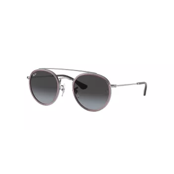 Ray-Ban Junior RJ9647S2908G4 Vaikiški Akiniai nuo Saulės, Kvadratiniai, Skaidriai Pilkas Rėmelis, Pilki Gradientiniai Stiklai, 46 mm
