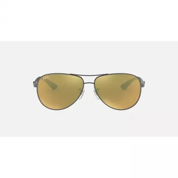 Ray-Ban RB8313 Chromance Aviator akiniai nuo saulės Gunmetal Green Mirror Polarized 61mm