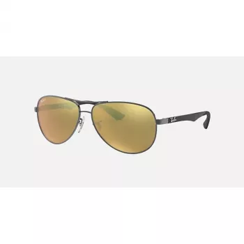 Ray-Ban RB8313 Chromance Aviator akiniai nuo saulės Gunmetal Green Mirror Polarized 61mm