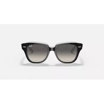 Ray-Ban RB9186S vaikiški akiniai nuo saulės 711611 permatomas mėlynas rėmelis pilki gradientiniai lęšiai 46mm