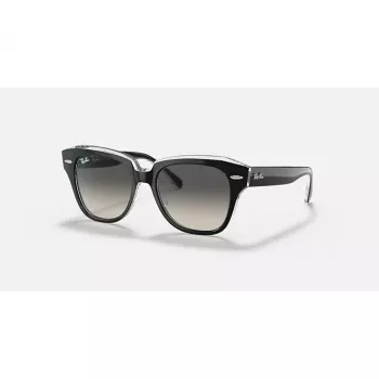 Ray-Ban RB9186S vaikiški akiniai nuo saulės 711611 permatomas mėlynas rėmelis pilki gradientiniai lęšiai 46mm