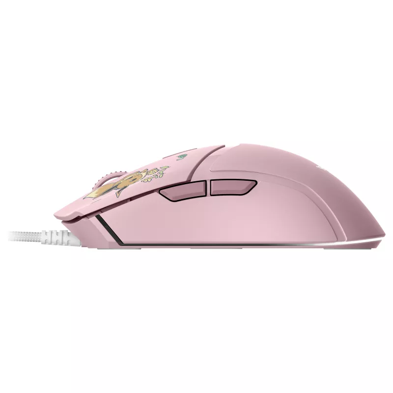 Razer Cobra – Pikachu & Eevee Edition laidinis žaidimų pelė, 8500 DPI optinis jutiklis, Chroma RGB apšvietimas, 6 programuojami mygtukai, simetriška dešinei rankai