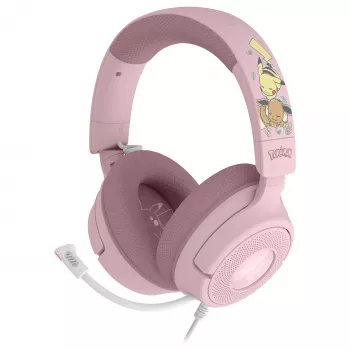 Razer Kraken V4 X Pokémon Pikachu & Eevee Edition laidinis žaidimų ausinių rinkinys, USB-A, 7.1 erdvinis garsas, Chroma RGB