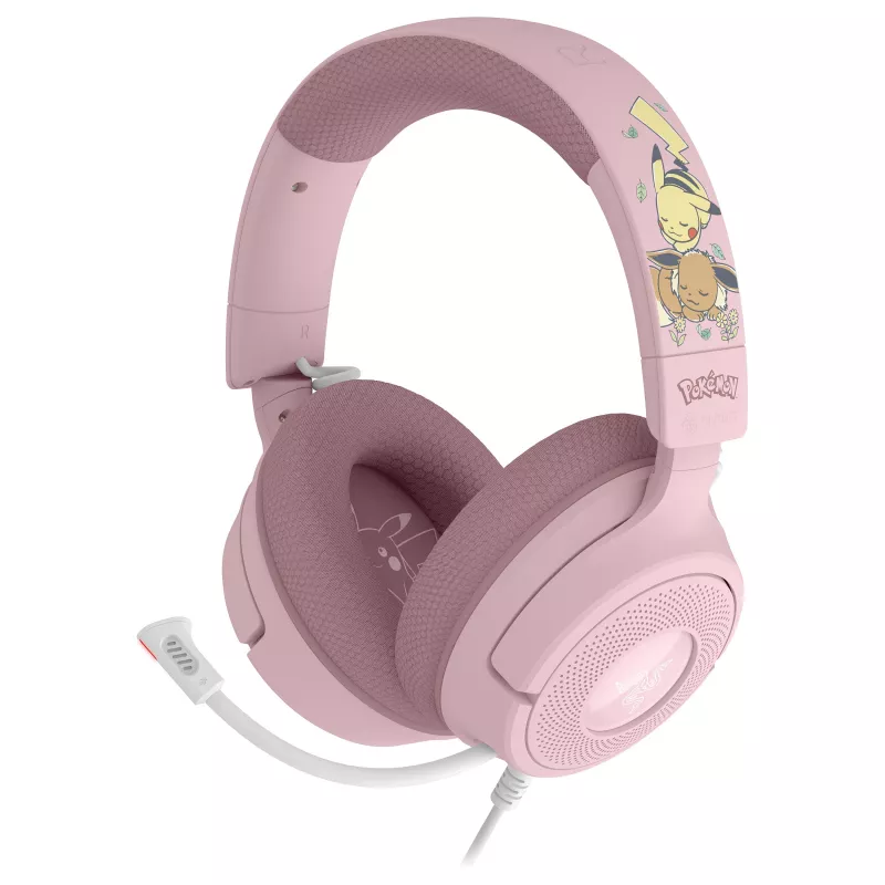 Razer Kraken V4 X Pokemon Pikachu & Eevee Edition laidinės žaidimų ausinės, USB-C, 40 mm