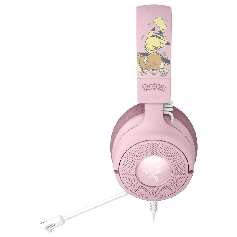 Razer Kraken V4 X Pokemon Pikachu & Eevee Edition laidinės žaidimų ausinės, USB-C, 40 mm
