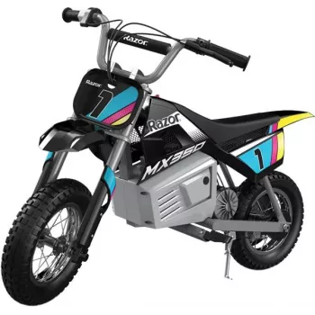 Razor MX350 elektrinis motokrosas su dekoriais, juodas