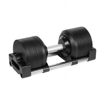 REBEL ACTIVE reguliuojamas ketaus svarmuo 36 kg, 1 kg žingsniais, automatinė ratuko sistema, vienetinis svarmuo, juoda/raudona