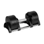 REBEL ACTIVE Reguliuojamas Hantelis 24 kg, Greito Pasirinkimo Ratu, 2 kg Žingsniais, Juodas