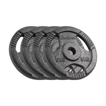 REBEL ACTIVE Ketaus svarmenų rinkinys 4x5 kg, skylės skersmuo 31 mm, diskas su rankenomis