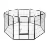 REBEL ANIMALS Modular Dog Playpen XL, 8 Panels 80x100 cm, Steel, Black
