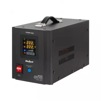 Rebel POWER-1000 Nepertraukiamo maitinimo šaltinis - Gryno sinusinio signalo keitiklis su įkrovikliu 12V 230V 1000VA/700W
